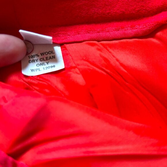 BICCI Florine Wachter VNTG Black Red Skirt/Blazer/Scarf Suit Gold Accents Sz 8 - Picture 13 of 16